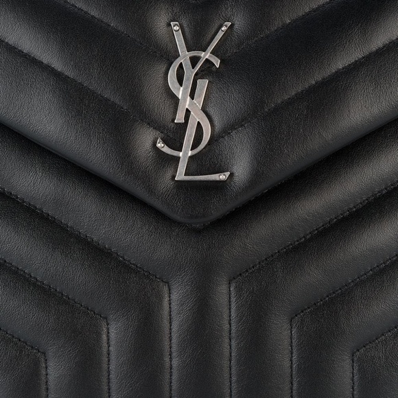 SAINT LAURENT YSL  Matelassé Loulou Black Leather Clutch - Picture 4 of 7